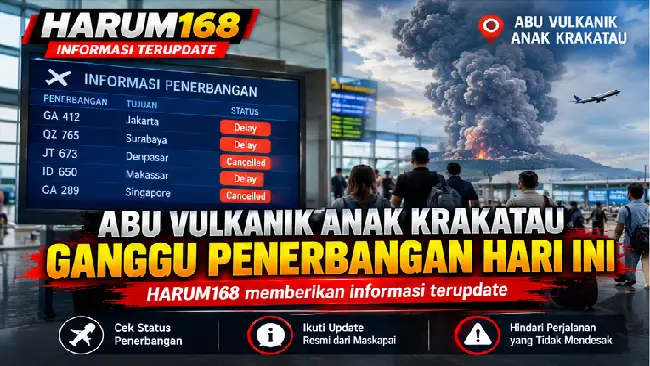 Harum168 Abu Krakatau Ganggu Udara, Warga Batasi Aktivitas Luar