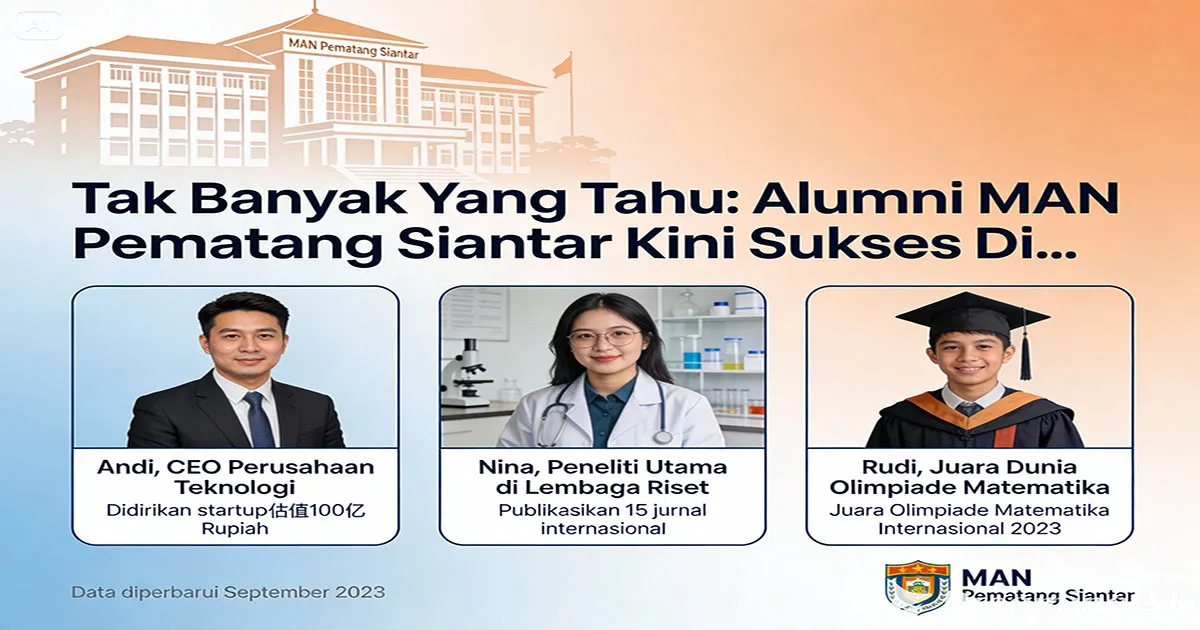 Tak Banyak yang Tahu! Alumni MAN Pematang Siantar Kini Sukses di